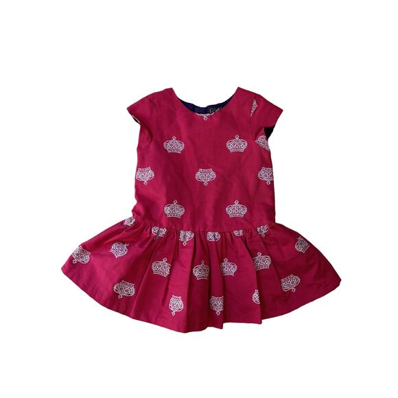 Genuine Kids by OshKosh Girls' Red Dress with Gold Crown Embroidery - Size 3T - Picture 10 of 12